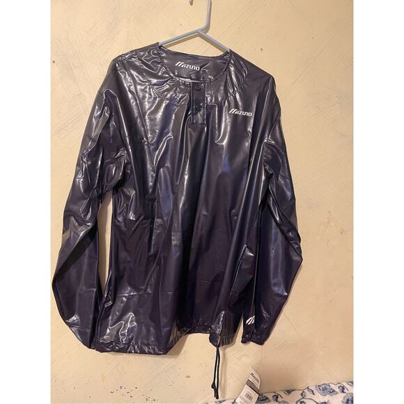 Vintage MIZUNO New Polyurethane Baseball Pullover Warm Up Jacket Men’s Large USA - Picture 3 of 9